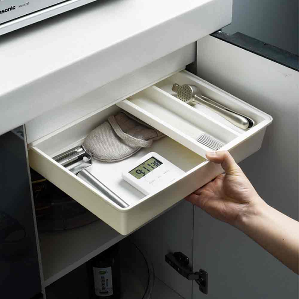 Portable Desk Organizer ABS Hidden Drawer Suitable For Desks Kitchen Cabinets Can Store Groceries Such As Tableware Keychain Etc