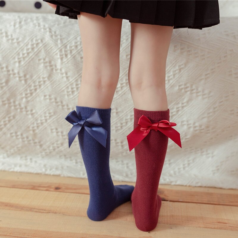 CozyWay – chaussettes hautes pour bébés filles, 1 paire de bas longs à volants pour nourrissons et tout-petits, uniforme scolaire, Leggings