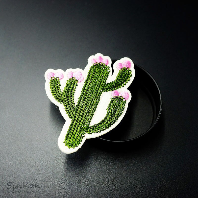 Cactus (Size:5.2X6.5 Cm) diy Badge Patch Geborduurde Applique Naaien Kleding Stickers Kledingstuk Kleding Accessoires Badges