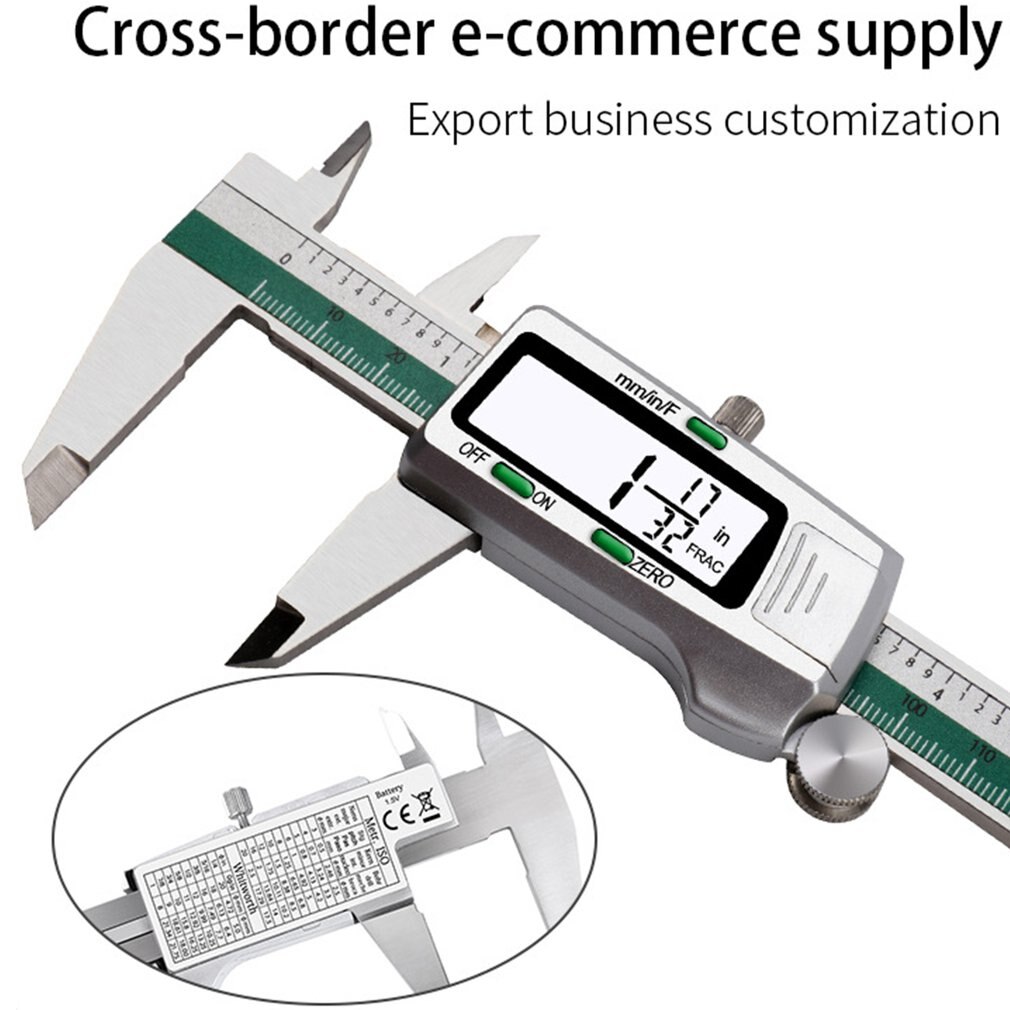 150Mm Fraction / Mm / Inch Stainless Steel Digital Caliper Electronic Metal Pachometer Calibrator Measuring Caliber