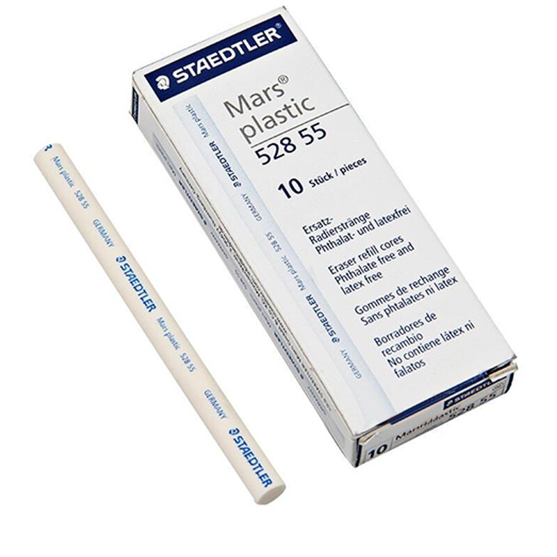 STAEDTLER-borradores mecánicos 528 55, recarga de lápiz, papelería escolar, oficina, lápices estándar, borrador de dibujo, 6 uds.