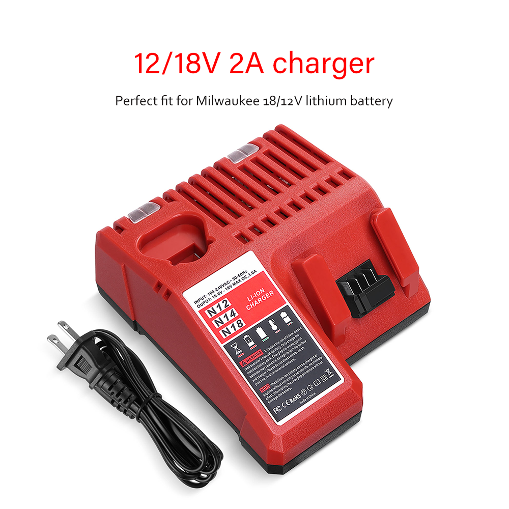 Suitable for Milwaukee M12 N12 lithium ion battery charger N124-4 charging 12A144W fast charging with USB and Typec output ports