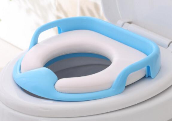 Children Toilets with Handles Kid's Safe Potty Seat Belt Toilet Seat Cover Potties: Blue