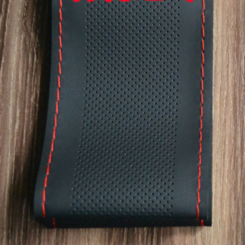 37 cm/38 cm DIY-Lenkradbezüge aus weichem Ledergeflecht bin Lenkrad des Autos mit Nadel und Faden. Innenzubehör: Orange