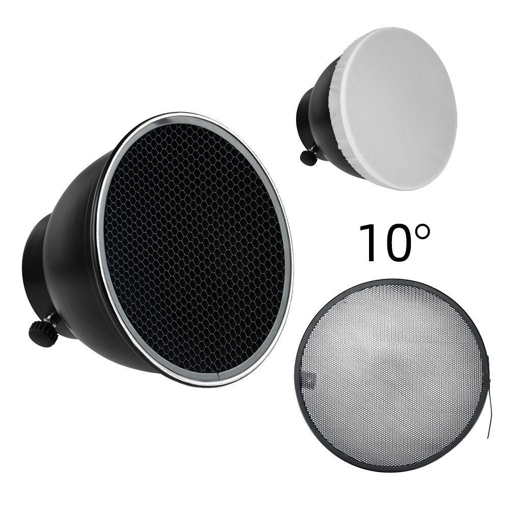 7inch 18cm Standard Reflector Diffuser with Honeycomb Grid for Universa Mount Studio Light Strobe Flash K-150A K-180A E250 E300: 10 Degree