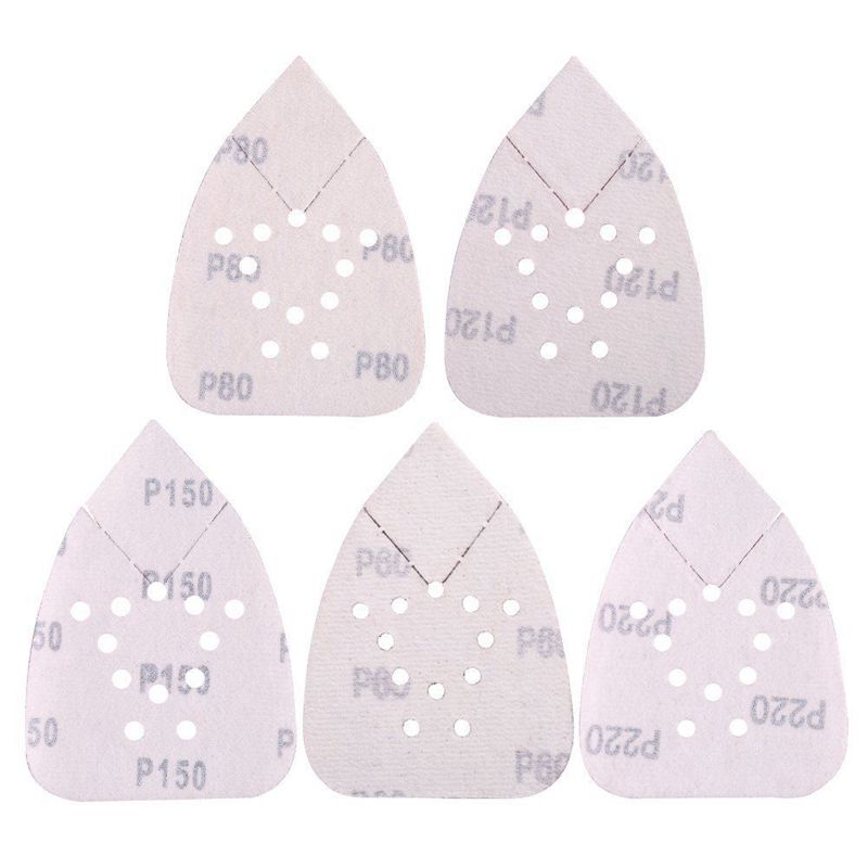 Schuren Lakens 60 80 120 150 220 Grit Schuurpapier Assortiment Door-Klittenband Muis Detail Palm Schuurmachine Papier, 12 Gaten, Pak Van