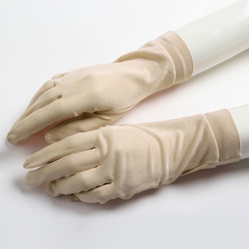 100% natürliche Seide handschuhe Weiblichen Sommer Dünne UV Sonnencreme Atmungsaktive Schlaf Feuchtigkeits Elastischen Touch Bildschirm Fahren Handschuhe L36L: A60 Skin Color