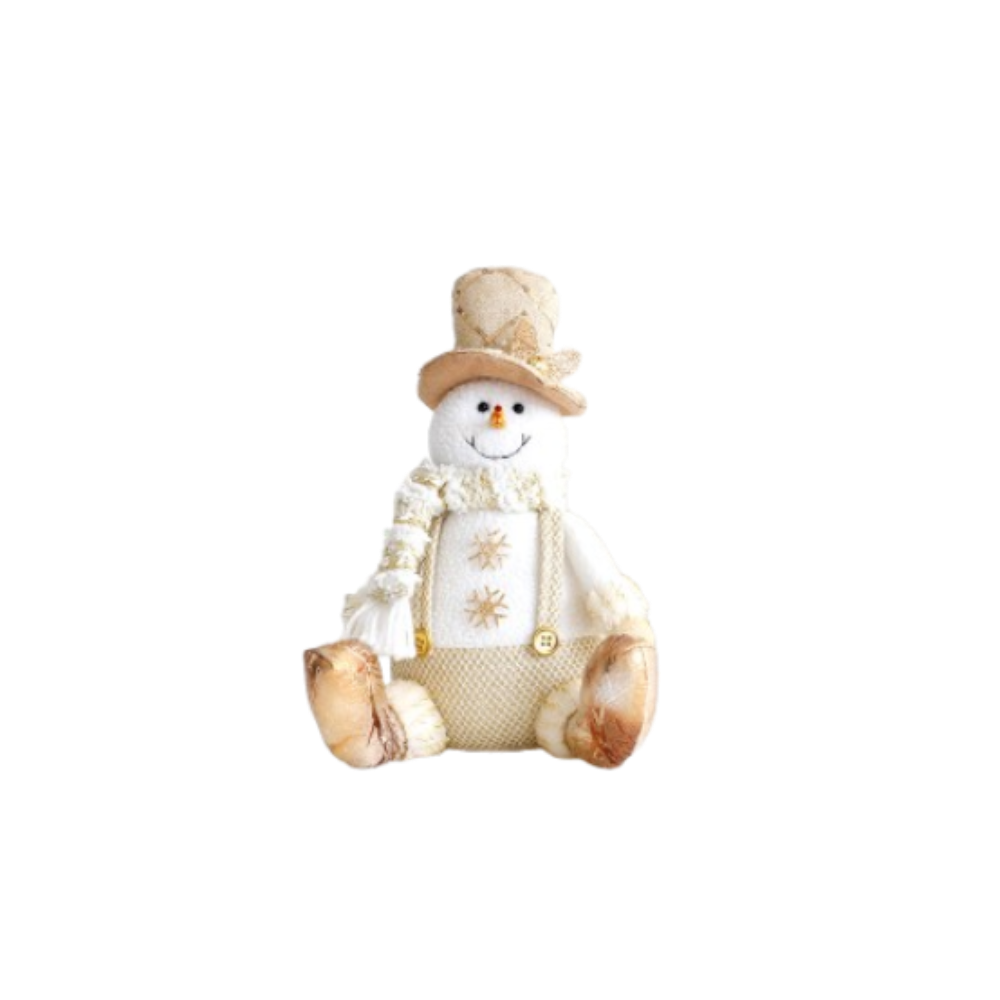 Large Christmas Plush Doll Ornaments Gold Snowman Elk Santa Claus Retractable Doll Telescopic Cute Merry Christmas Decoration: Fluorescence Yellow