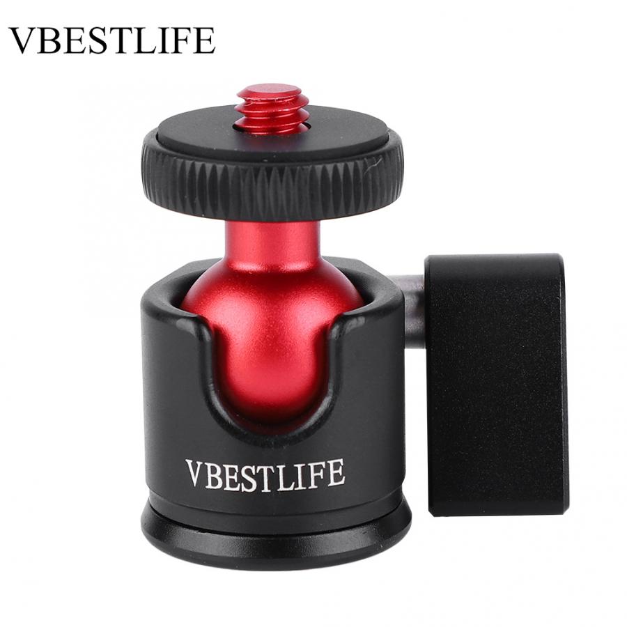 VBESTLIFE Mini Tripod Ball Head 360 Degree Swivel Ballhead 1/4in Screw Mount for DSLR Camera Fill Light Tripod Head Accessories