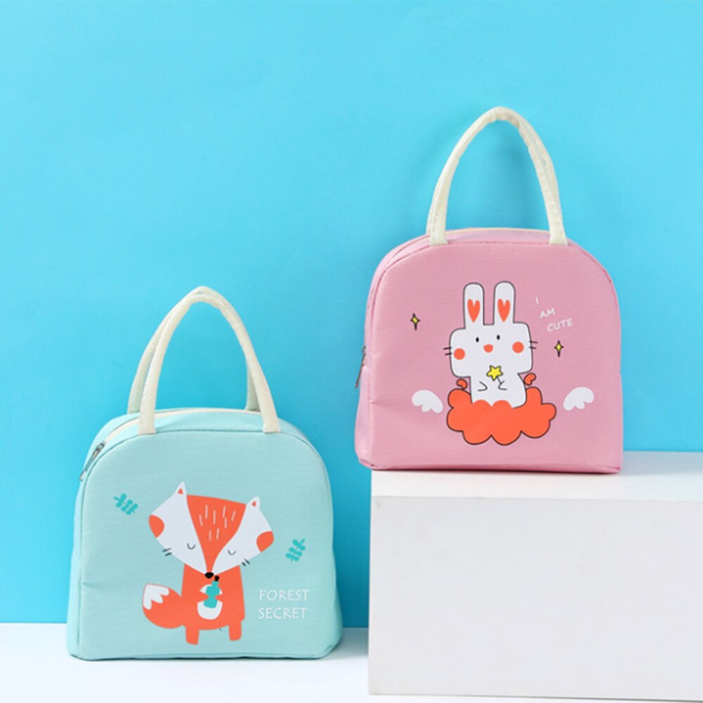 Cartoon Lunch Tas Isolatie Zak Oxford Doek Lunch Tas Met Rijst Dier Patroon Draagbare Lunchbox Tas