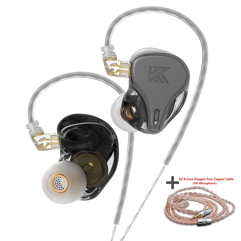 KZ × HBB-auriculares internos DQ6S, cascos metálicos HiFi con Monitor de música, ZEX PRO EDX PRO ZSX ZAX ZAS ZS10PRO CRA DQ6: gray(OFC