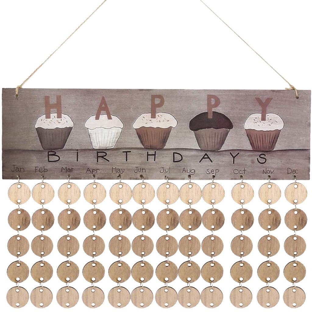 DIY Zauberstab Kalender Kuchen Glücklich Geburtstag Holz Kalender Schwimm verwöhnen Erinnerung Bord Hause Moderne Zauberstab Kunst Hängen Dekor