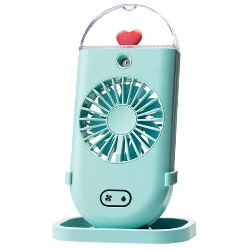 Water Mist Fan USB Rechargeable Portable Air Conditioning Office: Green