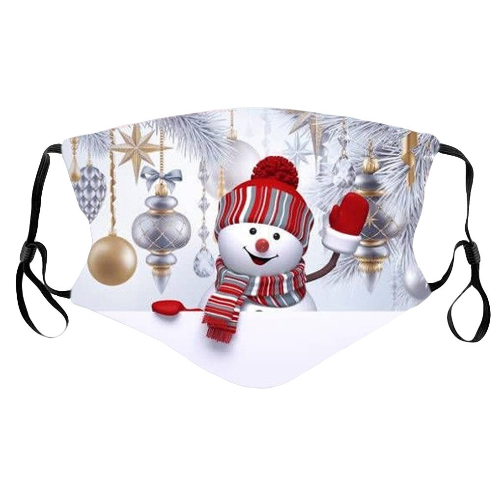 Mund Abdeckung Unisex Weihnachten Schneemann Druck Baseball Kappe Hut Einstellbare Waschbar Winddicht Hut Facecover: E