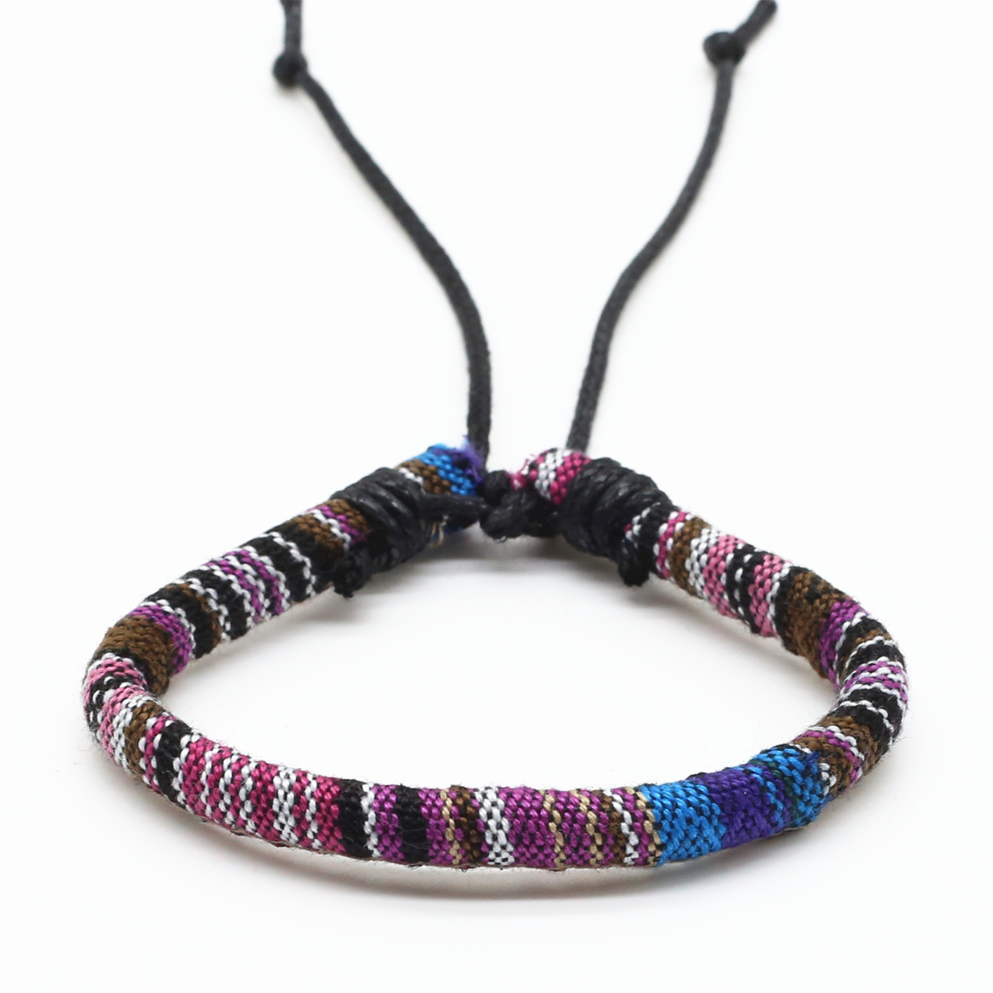 WestBull, Pulseras tejidas de cuerda étnica Vintage Multicolor para mujeres y hombres, Pulsera para hombre, para hombre, joyería al por mayor: Rodio plateado