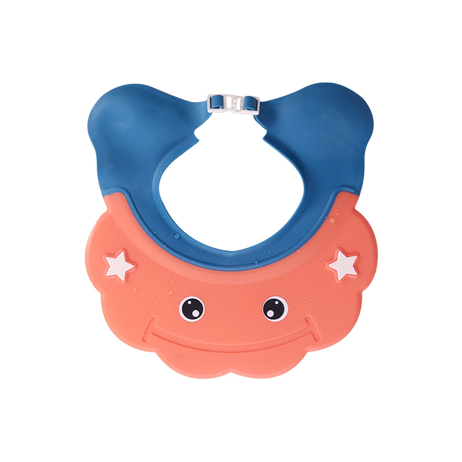 Visera de baño para lavar el pelo para niños, gorra con protección para las orejas, gorro ligero, ajustable, de silicona: Rojo