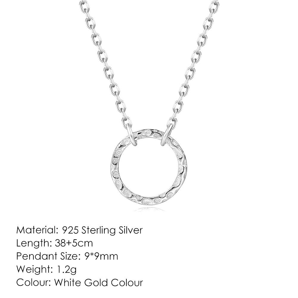 14K Vergulde 925 Sterling Zilveren Ketting Voor Vrouwen Hamer Patroon Hanger Fijne Sieraden Choker Ketting Vrouwen Sieraden
