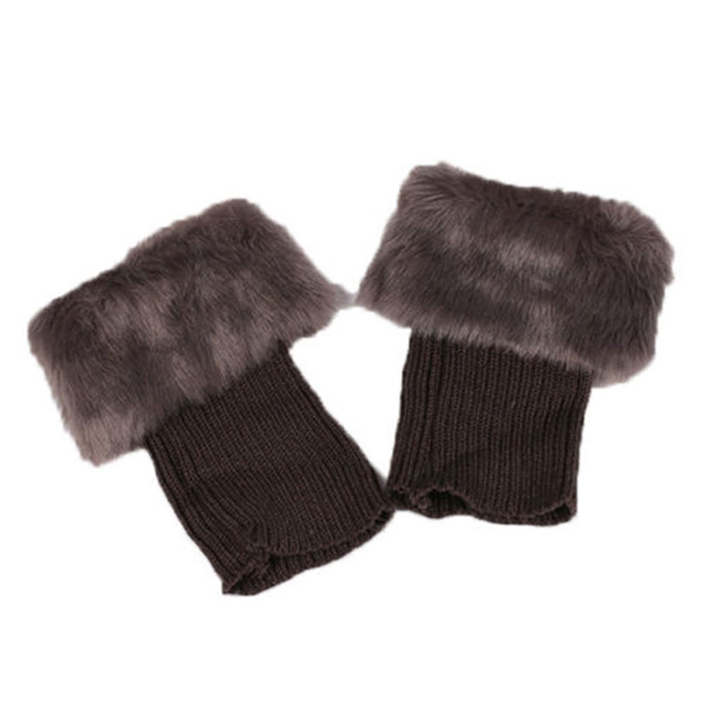 Frauen Feste Stiefel Socken Winter draussen Zubehör Gestrickte Deckel Erwachsene Weichem Bein Wärmer Knöchel fußlos Hülse: Kaffee