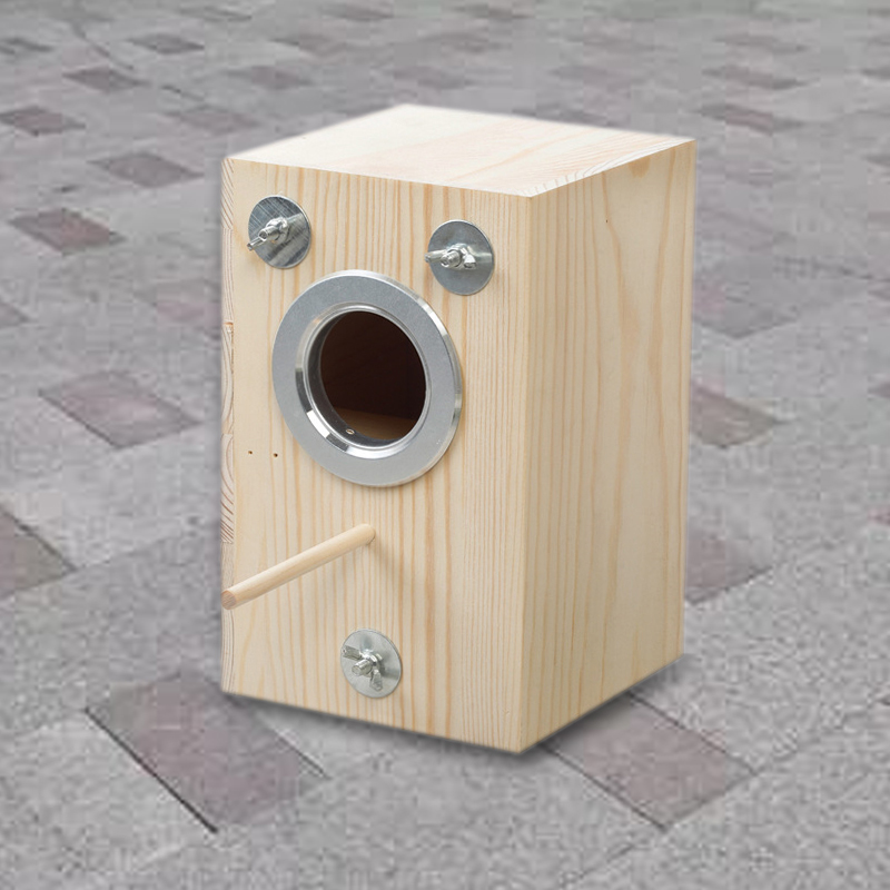 Wood Bird Breeding Box Bird House Nest Parrot Breeding Decorative Cages Pet Accessories Home Balcony Decoration: L 19x19x27cm