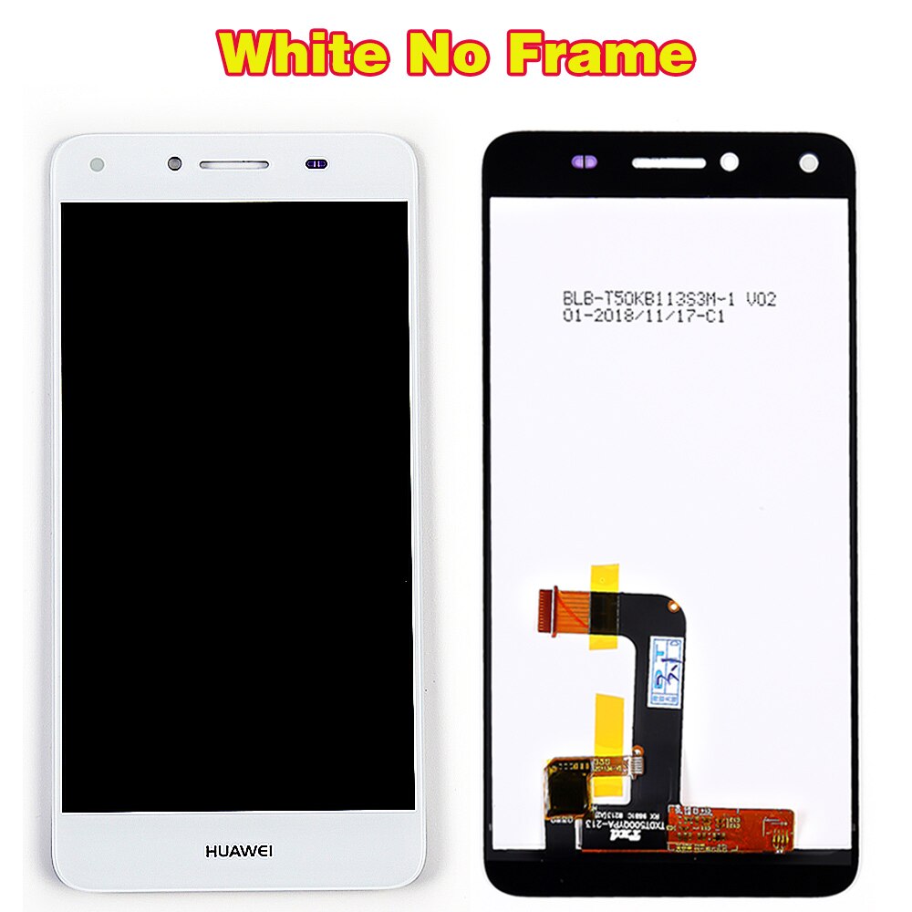Huawei Honor 5A Y6 Ii Compact LYO-L01 LYO-L21 Lcd-scherm 5.0 Inch Touch Screen 1280*720 Digitizer Vergadering Frame met Gratis Tool: White Without Frame