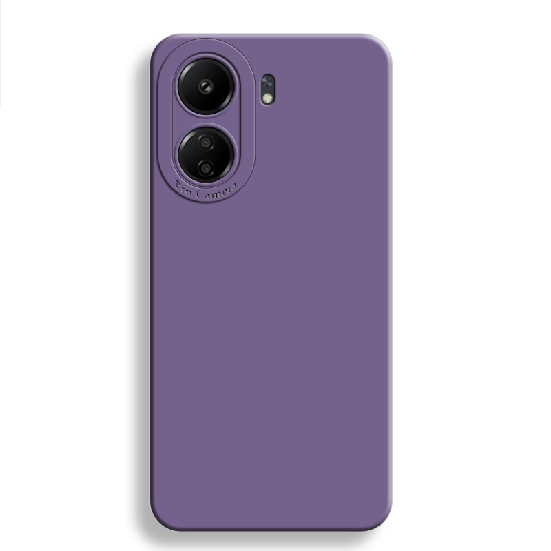 Pour Redmi 13C étui pour Xiaomi Redmi 13 C 13C couverture 6.74 pouces Protection complète d'objectif d'appareil photo pare-chocs antichoc en Silicone liquide: Violet clair