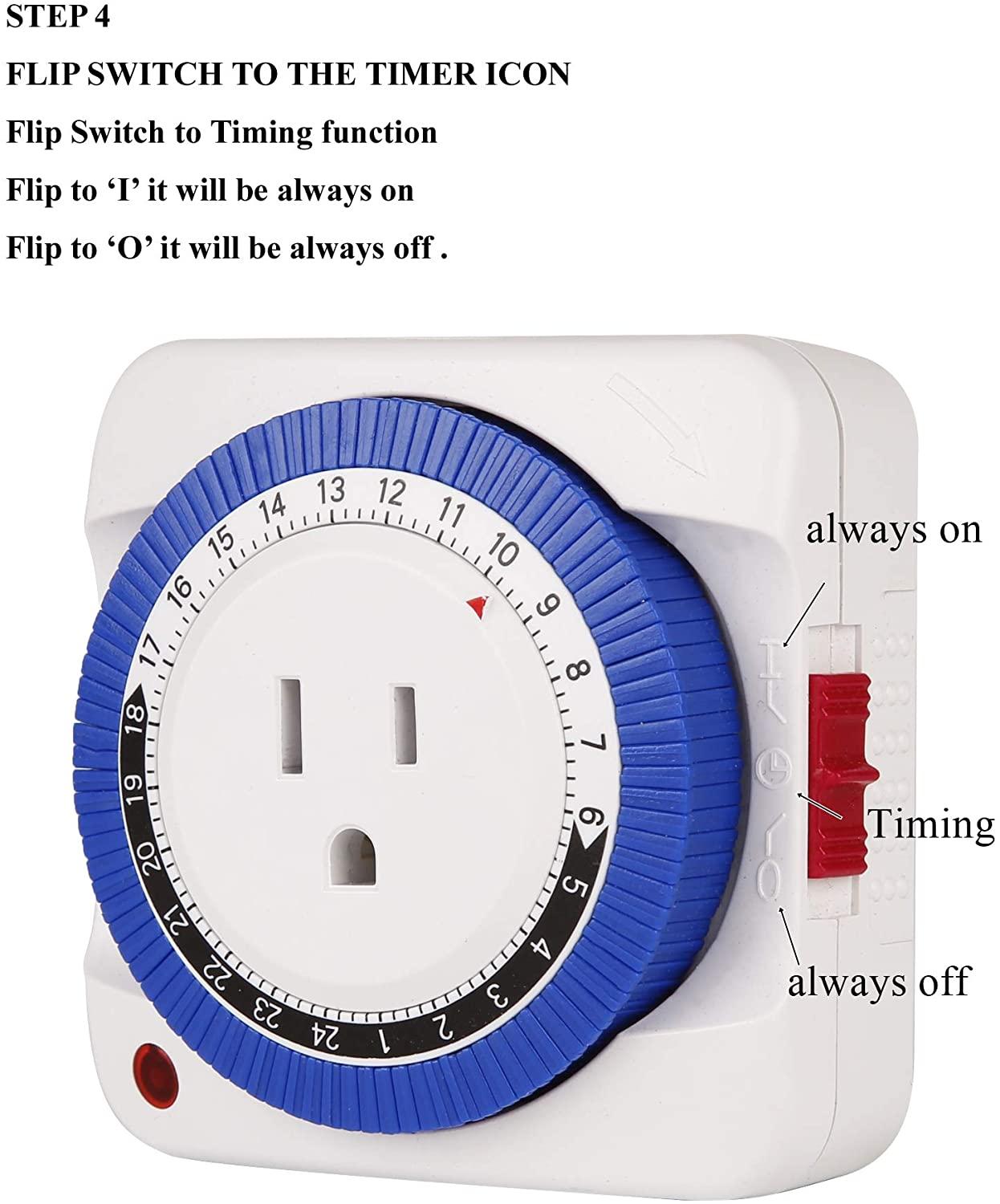 US Standard Indoor 24 Hour Mechanical Outlet Timer