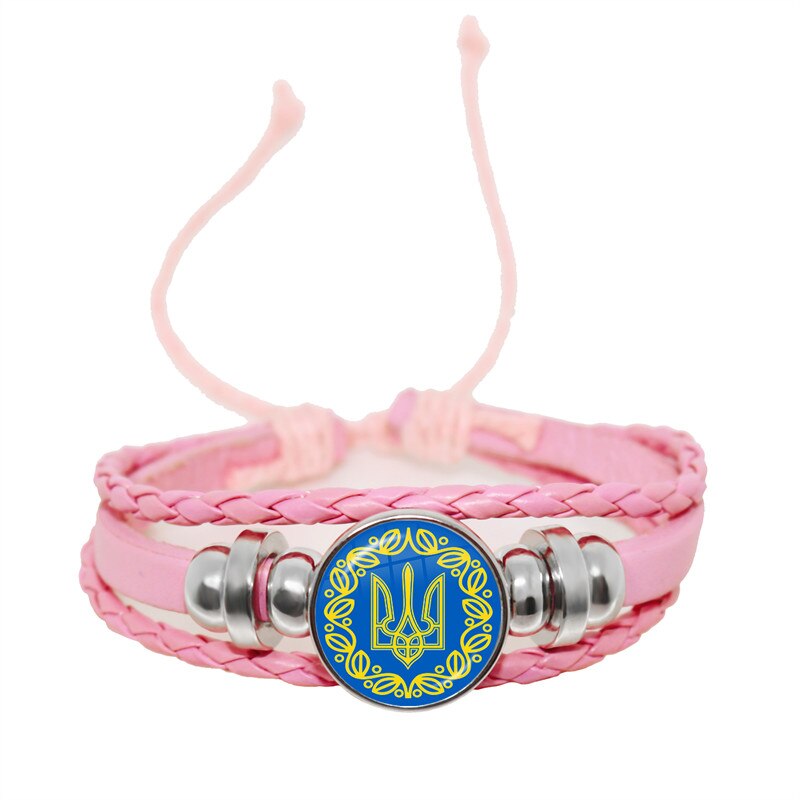Tryzub ukraina przycisk skórzana bransoletka ukraińska runa Vintage wzory 20mm szkło Cabochon biżuteria dla kobiet mężczyzn klasyczny prezent: Antique miedzi platerowane