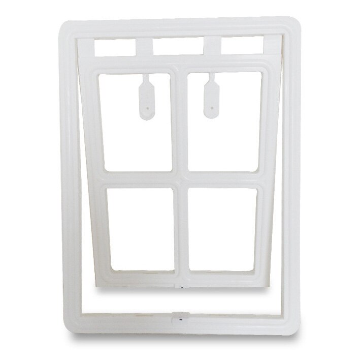 Puerta de plástico con cierre magnético para mascotas, para perros y gatos, puerta para mascotas con orificio para puertas de seguridad para perros pequeños, medianos y grandes: White A