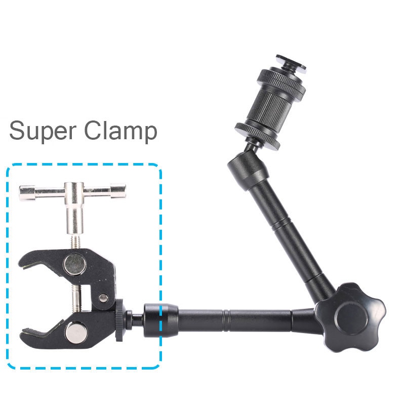 7 / 11 Inch Adjustable Friction Articulating Magic Arm + Super Clamp Crab Clip for DSLR LCD Monitor LED Light Camera Accessories