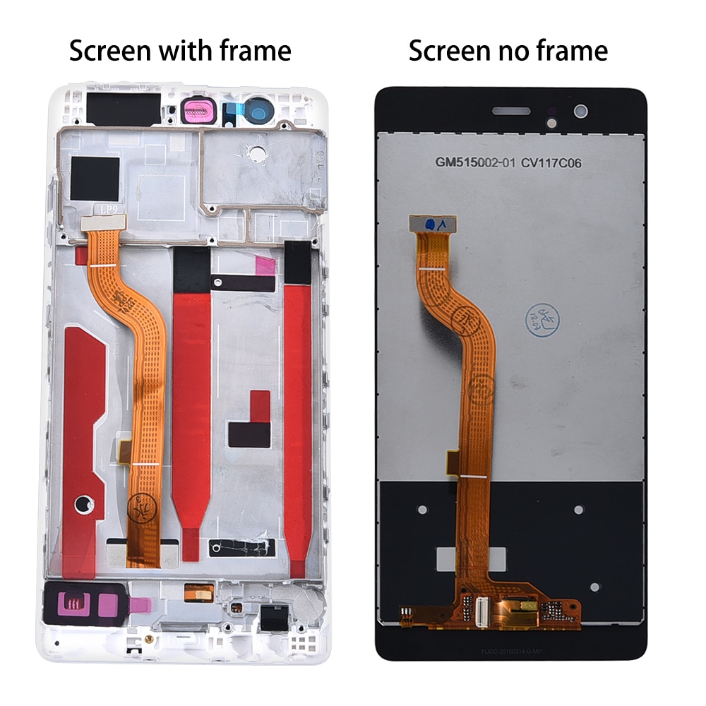 Pantalla LCD de 5,2 pulgadas para Huawei P9 EVA-L09 L19 L29 con montaje de digitalizador con pantalla táctil con marco,