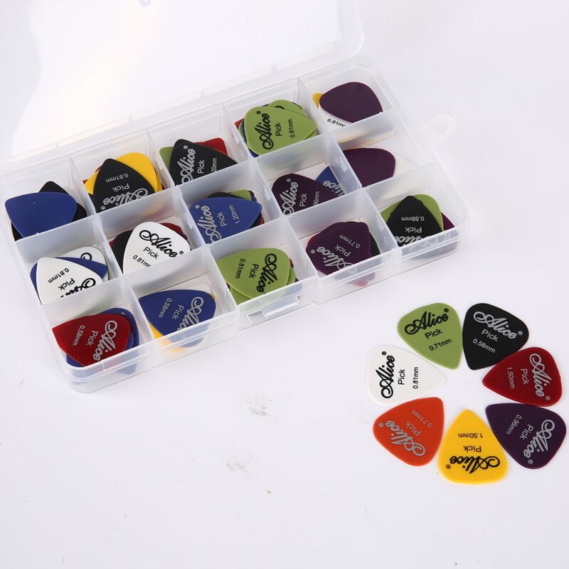 100pcs Guitar Picks Classical Folk Acoustic Guitars Accessories Musical Instruments, 0.58-1.5mm: QJ1255A5