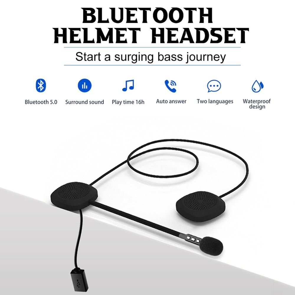 Motorfiets Bluetooth 5.0 Helm Headset Draadloze Handsfree Stereo Oortelefoon Rijden Handsfree Hoofdtelefoon MP3 Luidsprekers