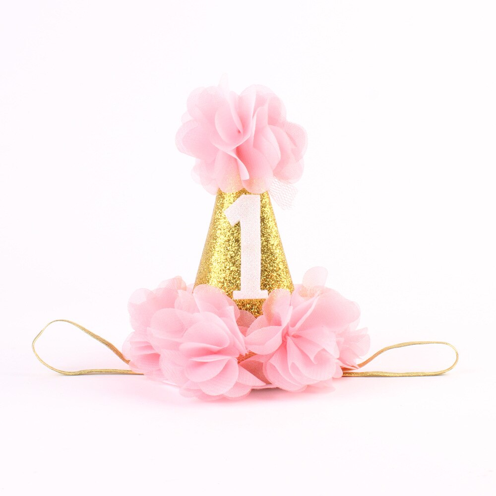 Een Jaar oude baby eerste Verjaardag Hoeden Digitale Leeftijd een Cupcake Toppers kids verjaardagsfeestje decoratie caps WYQ: Roze