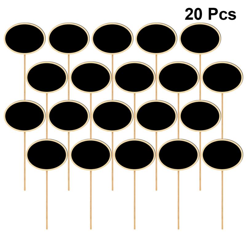 20 pièces tableau noir Toppers en bois tableau d'affichage tableau noir signes plantes de jardin étiquettes marqueurs de jardin étiquette: E