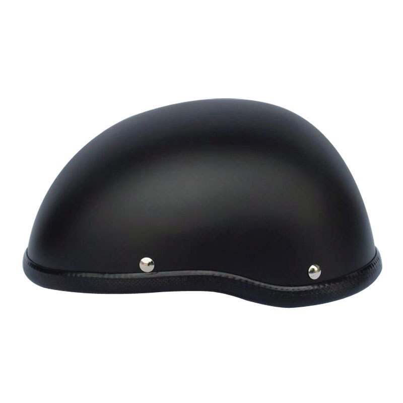 Matte Black Motorcycle Half Helm Schedel Cap Low Profile Voor Chopper: 1 / L