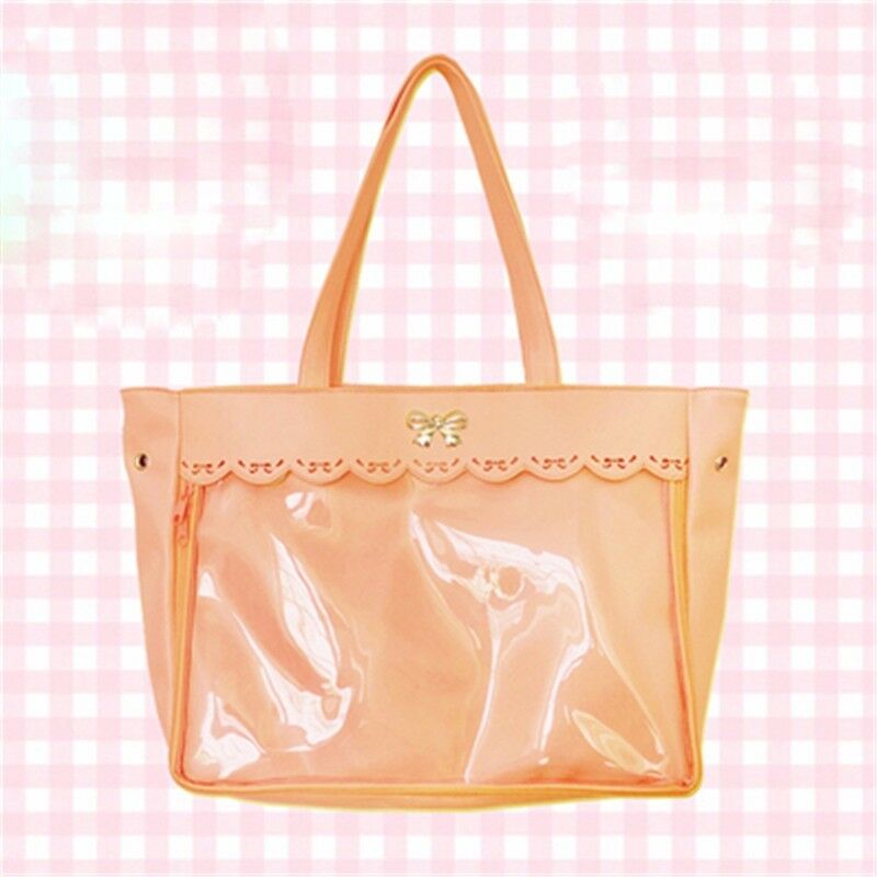 Femmes Transparent clair sacs à main Lolita dentelle Bow sac à bandoulière sac Cosplay offre spéciale couleur unie décontracté tout-Match: Orange