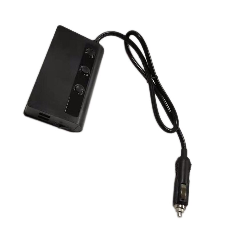 Snabbladdning 3.0 cigarettändare splitter , 12v/24v 3- uttag elbil splitter med led voltmeter strömbrytare , 4 usb snabb ut