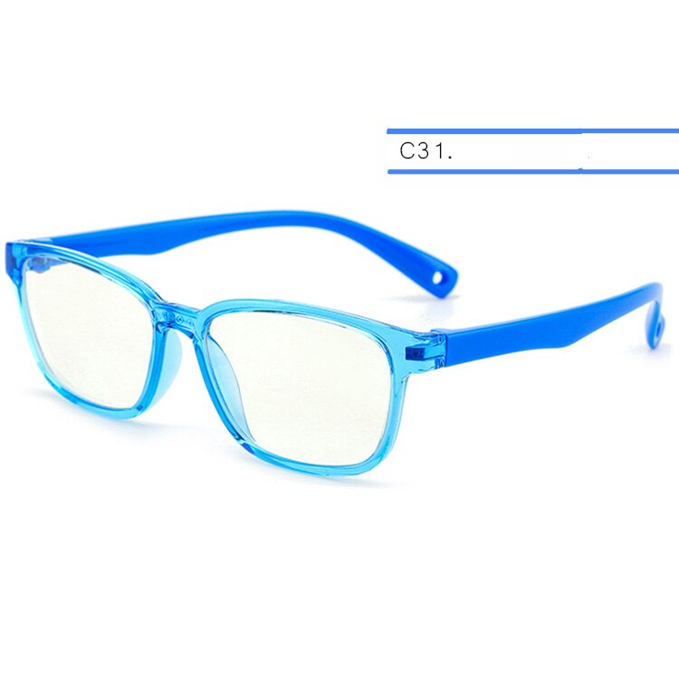 Lunettes anti-lumière bleue ivsta pour enfants, verres anti-rayons bleus, verres de jeu,  tr90 verres en silicone avec sangle de correction: C31
