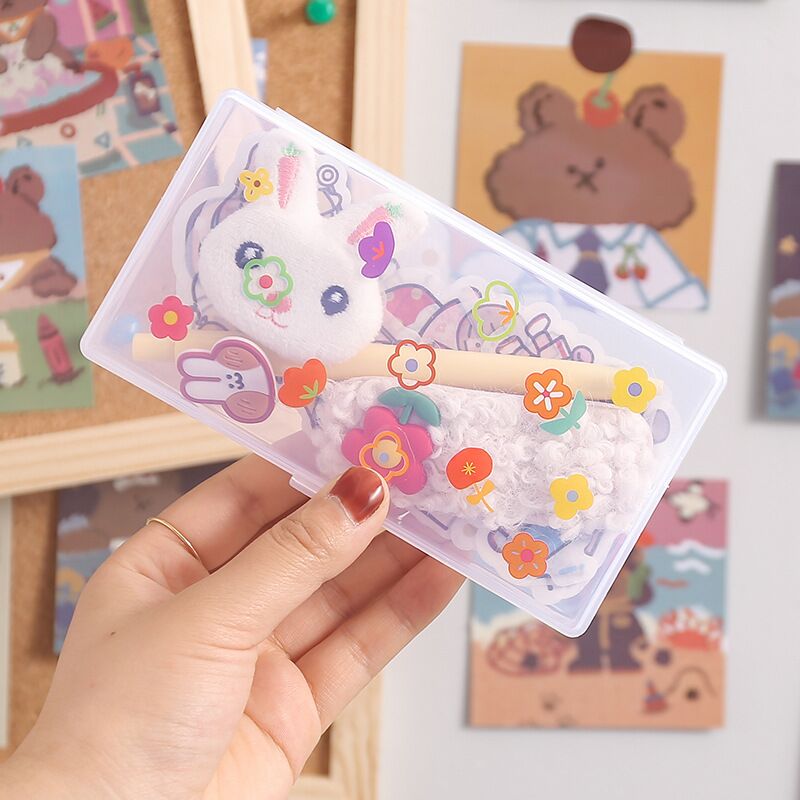 2pcs/lot Transparent Desktop Organizer Pencil Box Plastic Desk Storage Box Classification Box School Office Stationery