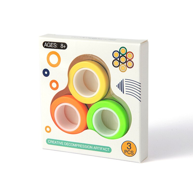 3 sztuk zabawki typu Fidget antystresowy śmieszne Fidget Spinner bransoletka magnetyczna pierścień rozpakować zabawki magiczny pierścień rekwizyty narzędzia stres stres zabawki