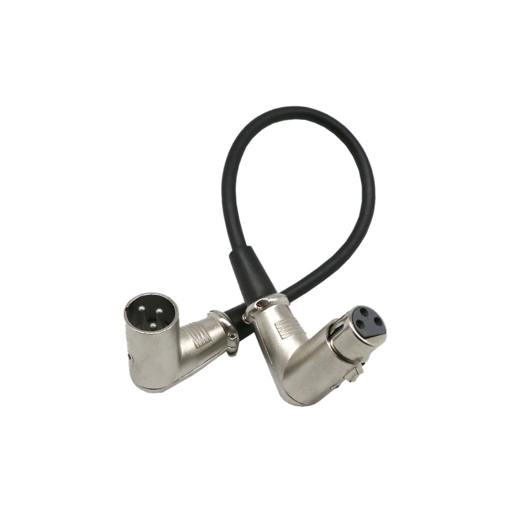 Xlr 3 Pin Stekker En Vrouwelijke Jack 90 Graden Schuine Microfoon Kabel-0.2