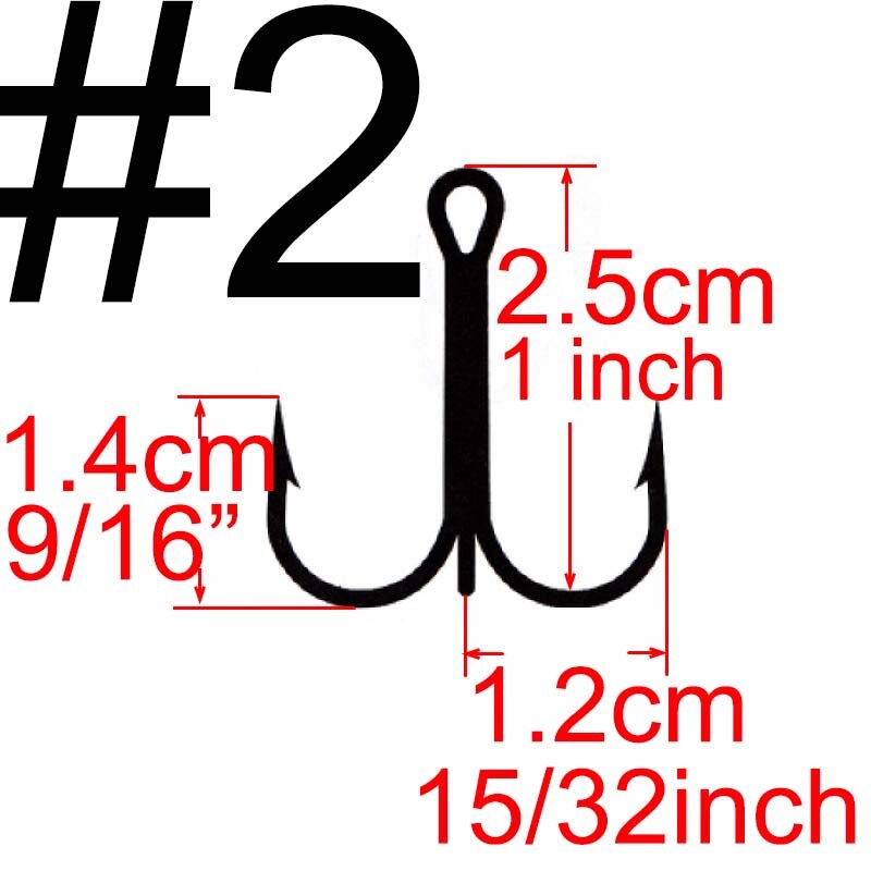 10 pcs Weedless Treble Hook Fishing Hook High Carbon Steel Bass hook Saltwater hook: 2