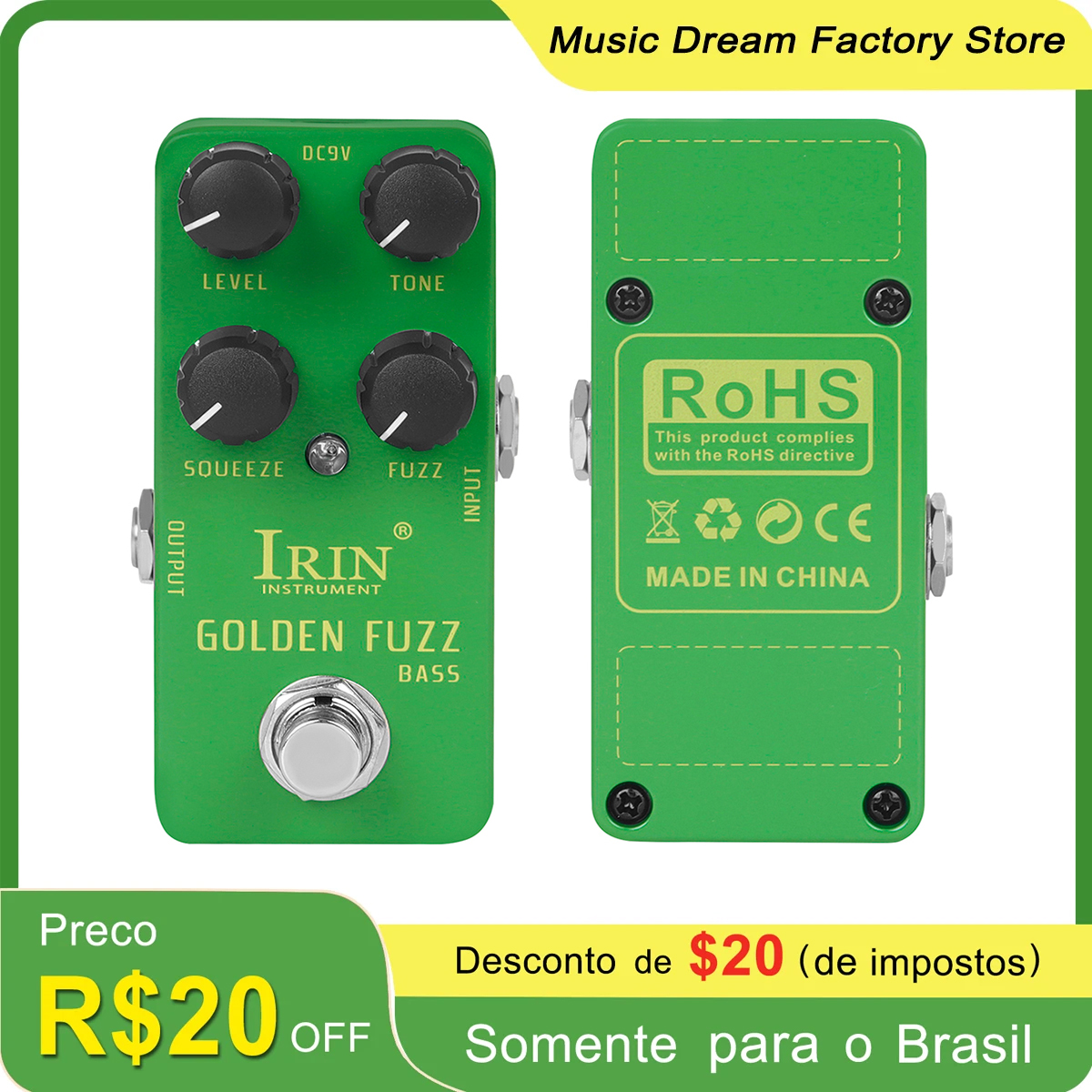 Effectpedaal voor elektrische gitaar RS/RF-serie Gitaarpedaal ABY/Noise Gate/BBD Flanger/Dyna Comp/Talent Octave/Golden Fuzz: Light Grey