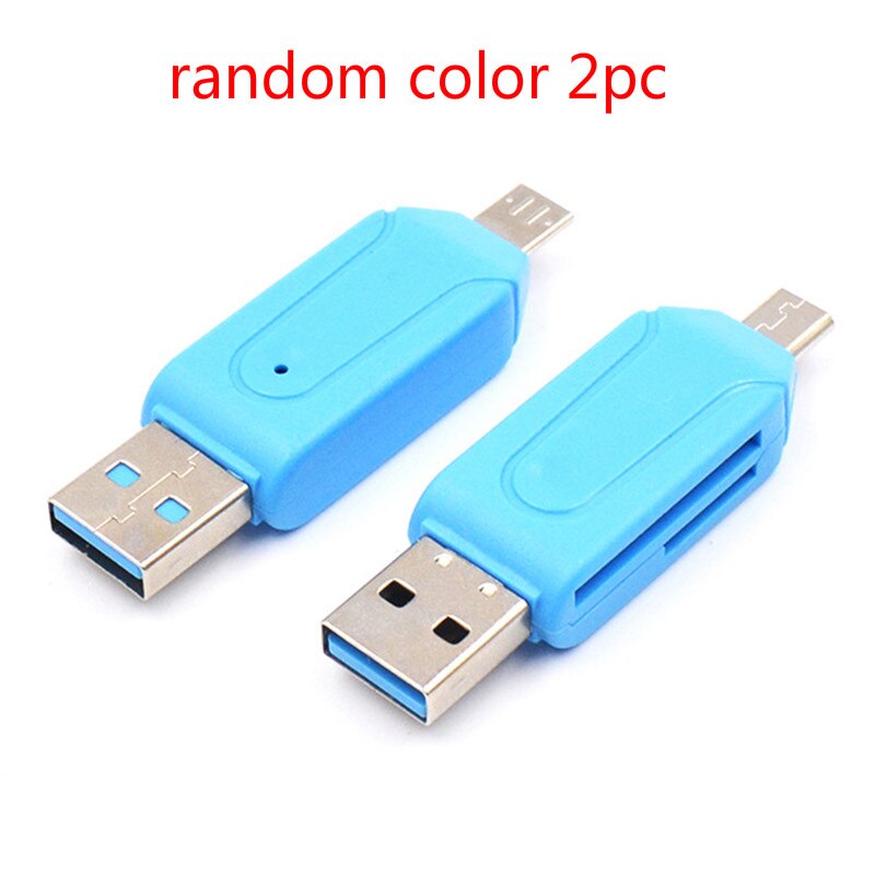 5/4/3/2/1 Pcs 2 In 1 Usb Otg Adapter Universele Micro Usb Tf kaartlezer Voor Android Pc Tf Micro Sd-kaart Mobiele Telefoon Adapter: random color 2pc