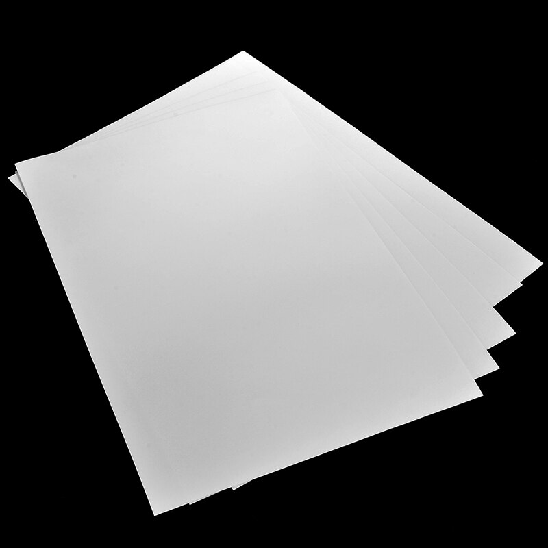 Papel de calcomanía de tobogán de agua de tamaño A4, Blanco claro, uso conveniente, papel de transferencia de deslizamiento de agua de inyección de tinta, herramienta de patrón de ropa DIY, 5 uds.