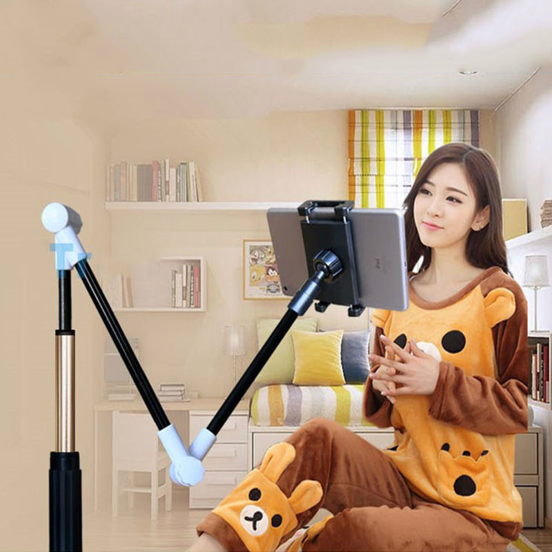 Folding Long Arm Tablet Phone Holder Stand For IPad 5-13 Inch Strong Lazy Bed Desktop Phone Mount For IPhone 11 X Living Bracket