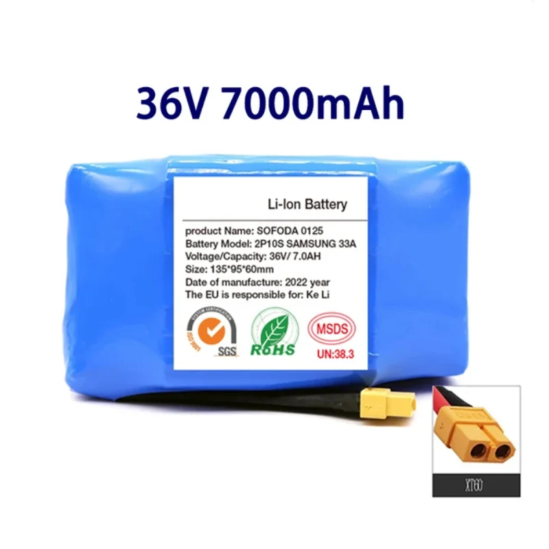 36V 7,0Ah Batterie Hoverboard Wiederaufladbare Li-Ion Akku Li-Ion Zelle Für Elektrische Selbst Gleichgewicht Rolle Hoverboard Einrad: Orange