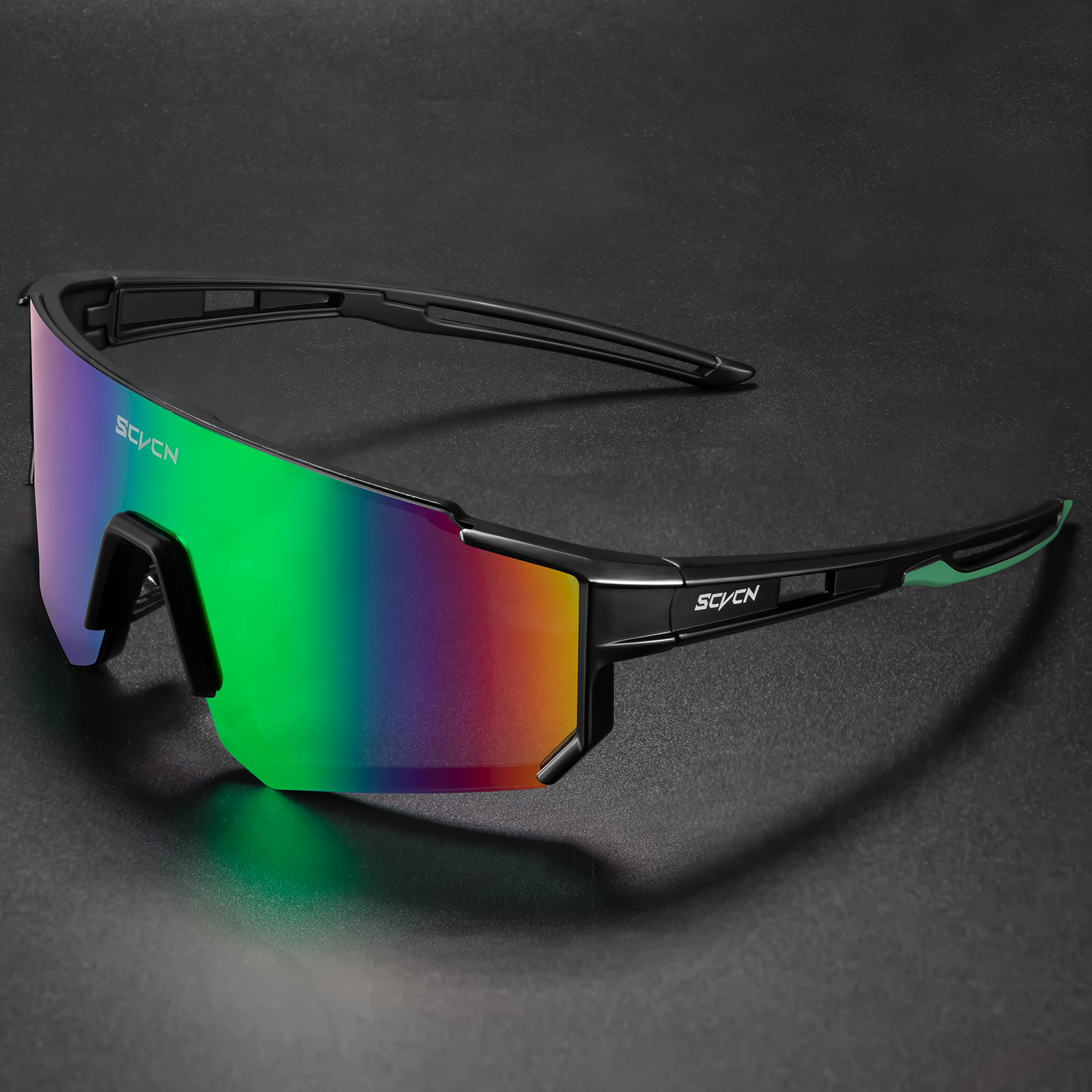 SCVCN Radfahren Gläser draussen Sport Sonnenbrille Männer MTB Radfahren Sonnenbrille Frauen Rennrad Brille UV400 Fahrrad Brillen: Grün