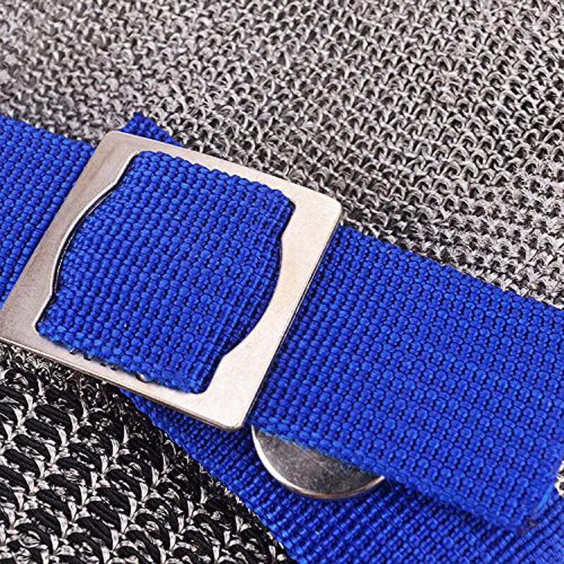 Stainless Steel Metal Mesh Butcher Glove Safety Cut Proof Stab Resistant Stainless Steel Blue White