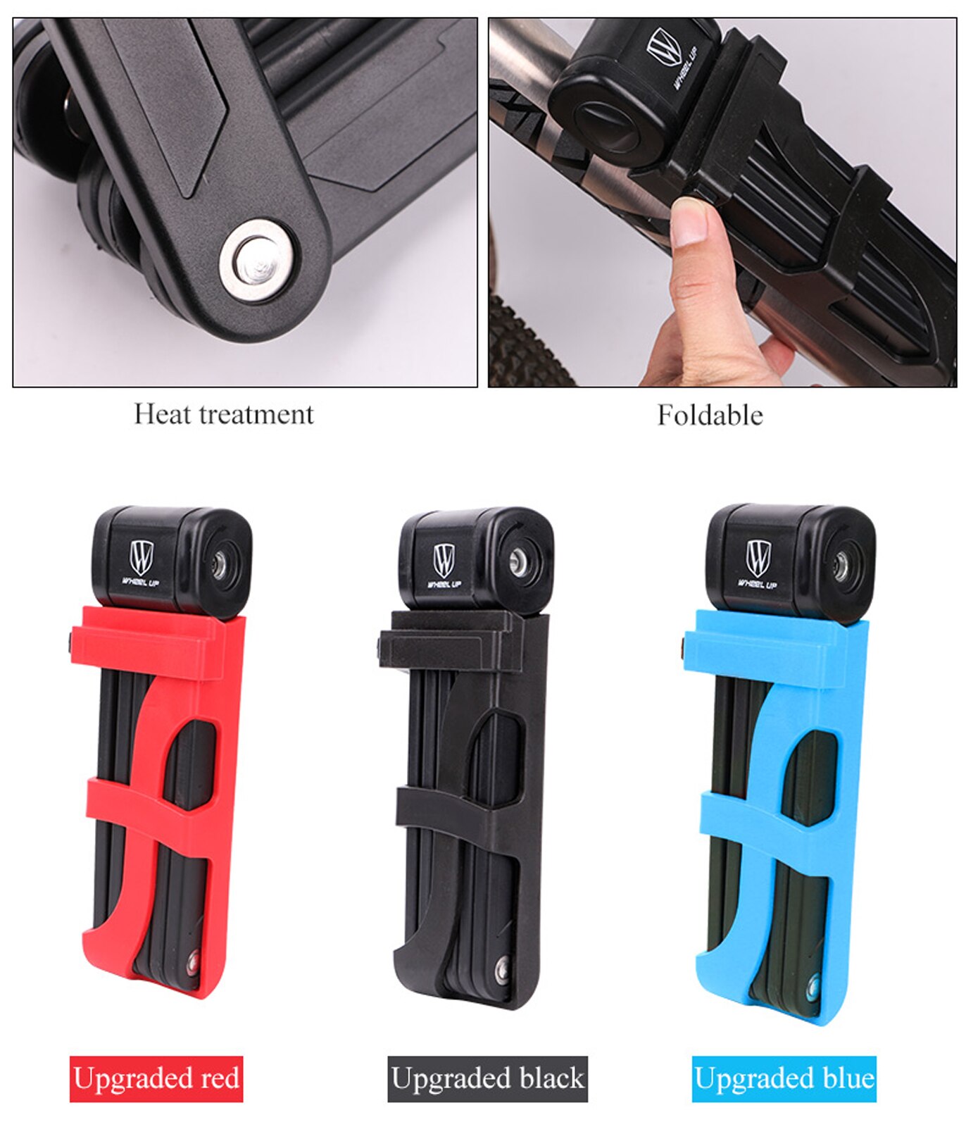 Six-Section Folding Bicycle Lock with Key Spring Clasp Anti-Theft Outdoors Riding Safe Tool